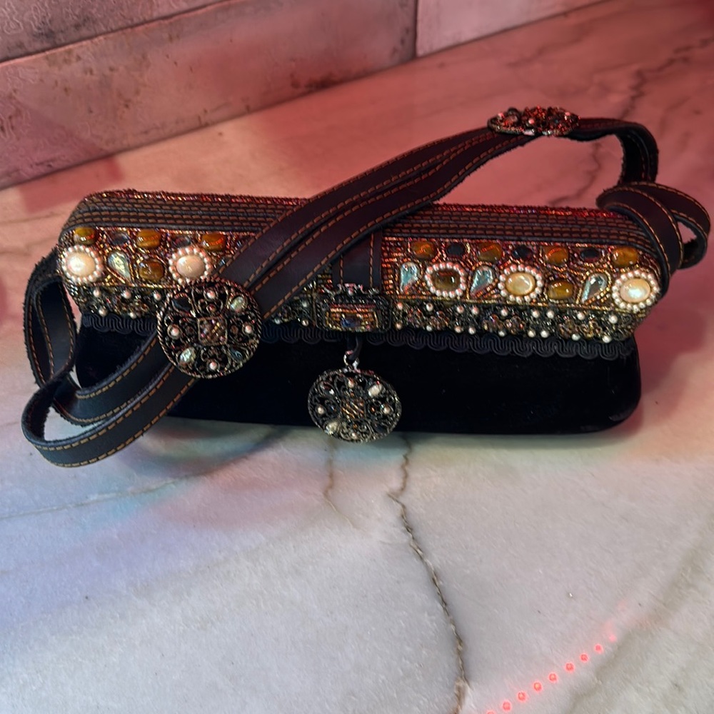 Beaded and velvet cocktail bag